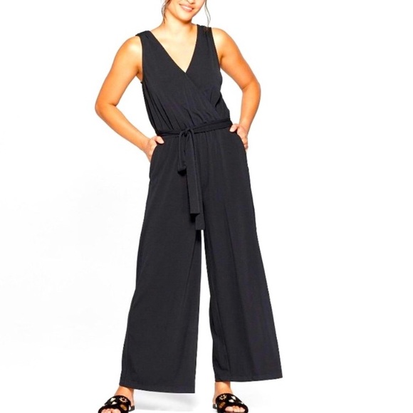a new day Pants - A NEW DAY BLACK WIDE LEG JUMPSUIT